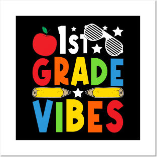 1st Grade Vibes Teachers Boys Girls Funny Back To School Posters and Art